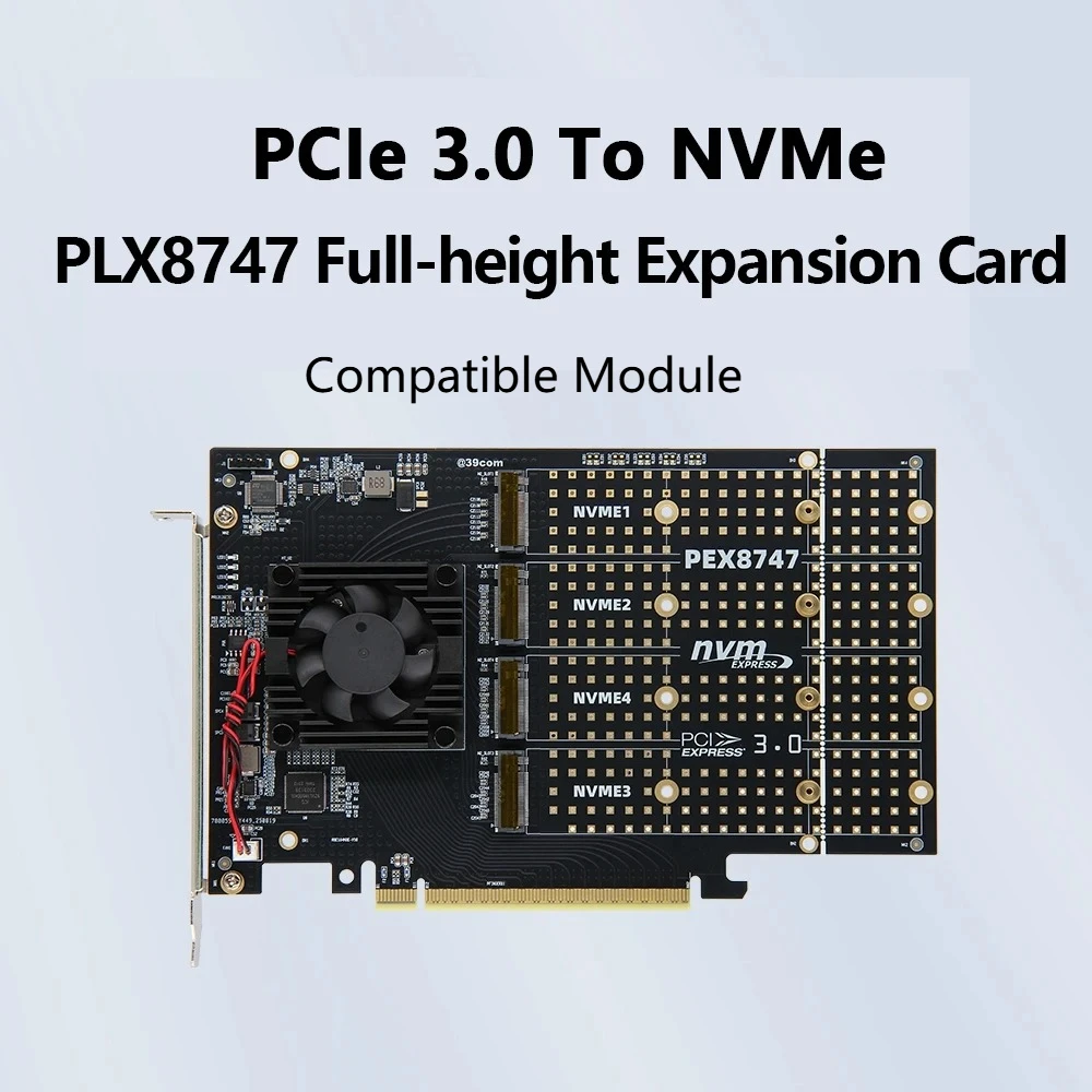 PLX8747 – karta rozszerzeń PCI – Quad M.2 Nvme Pcie Bifurcation Card recenzja i cena