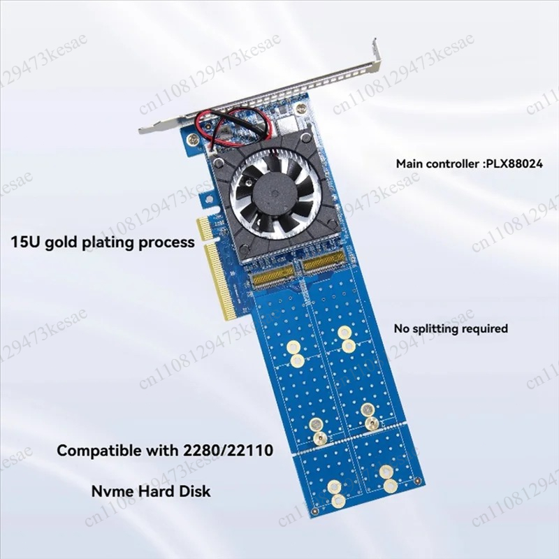 Karta rozszerzeń PCIe 4.0 NVMe – Quad M.2 Nvme Pcie Bifurcation Card recenzja i cena